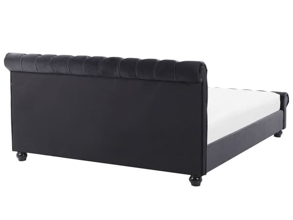 Vesisänky musta 140 x 200 cm sametti tarvikkeilla napitettu timanttitikkaus glamour