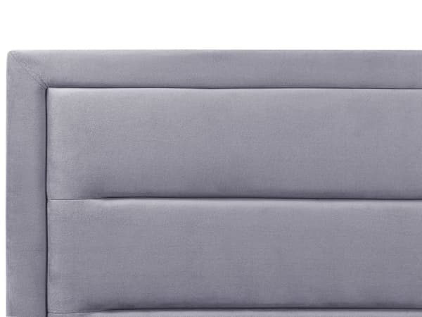 Dubbelsäng med Förvaring Mörkgrå Sammetsklädsel 180 x 200 cm Modern Design Stoppad Sänggavel Ottoman