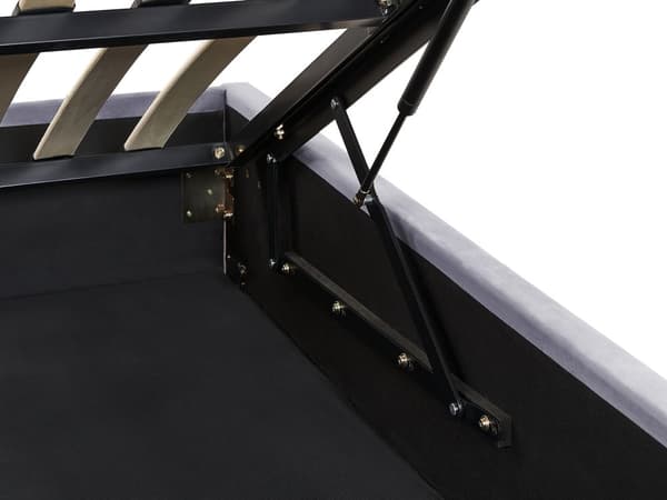 Dubbelsäng med Förvaring Mörkgrå Sammetsklädsel 180 x 200 cm Modern Design Stoppad Sänggavel Ottoman