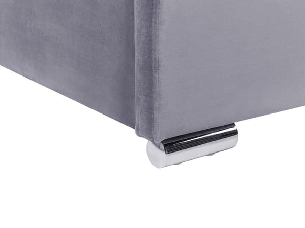 Dubbelsäng med Förvaring Mörkgrå Sammetsklädsel 180 x 200 cm Modern Design Stoppad Sänggavel Ottoman