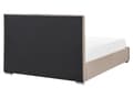 Miniatyrbild 7 av 11: Dubbelsäng med Förvaring Taupe Sammetsklädsel 160 x 200 cm Modern Design Stoppad Sänggavel Ottoman