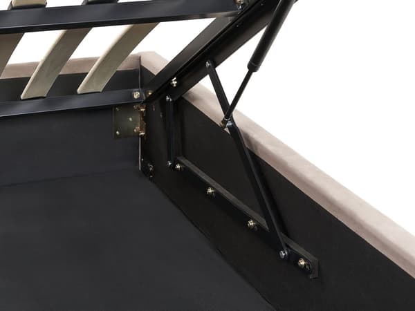 Dubbelsäng med Förvaring Taupe Sammetsklädsel 160 x 200 cm Modern Design Stoppad Sänggavel Ottoman