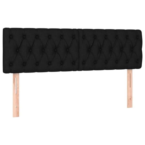 vidaXL Ramsäng med madrass svart 140x190 cm tyg
