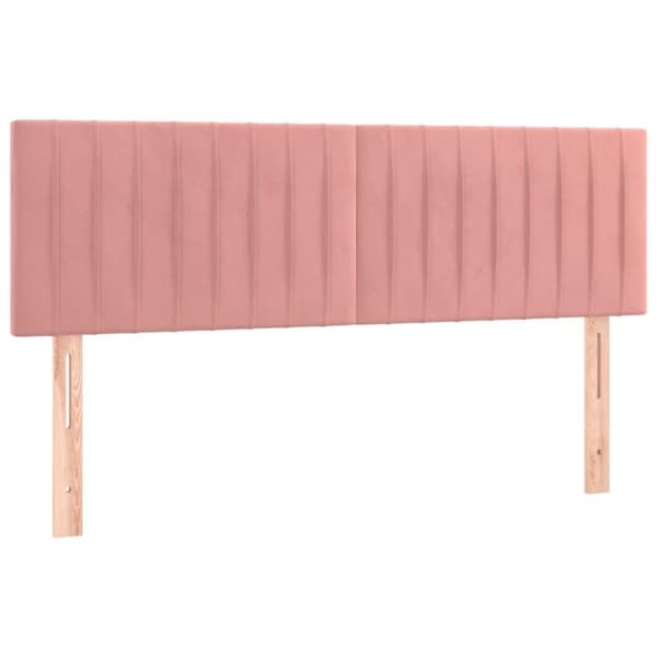 vidaXL Ramsäng med madrass rosa 140x200 cm sammet