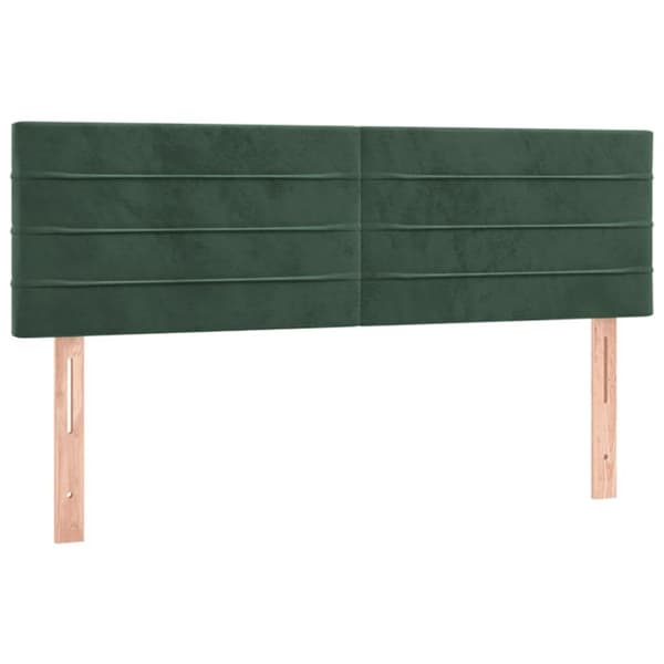 vidaXL Ramsäng med madrass mörkgrön 140x200 cm sammet