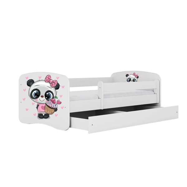 Børnesenge Med Madras Og Opbevaringskasse Panda 160x80cm  møbelplade