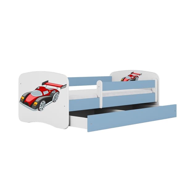 Lastensänky patjalla ja aluslaatikoilla Racing car 160x80cm  kalustelevy