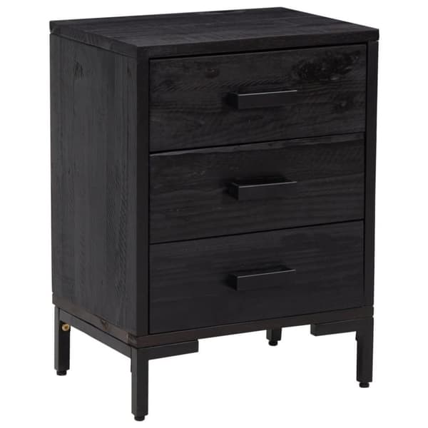 vidaXL Nattbord 2 stk svart 40x30x55 cm heltre furu