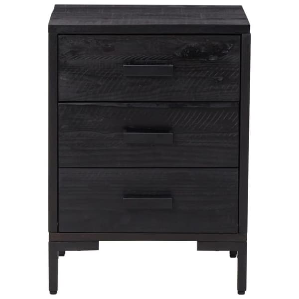 vidaXL Nattbord 2 stk svart 40x30x55 cm heltre furu