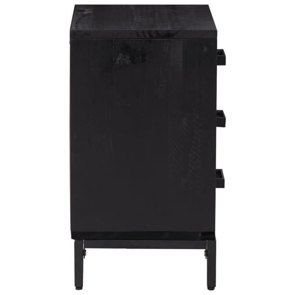 vidaXL Nattbord 2 stk svart 40x30x55 cm heltre furu