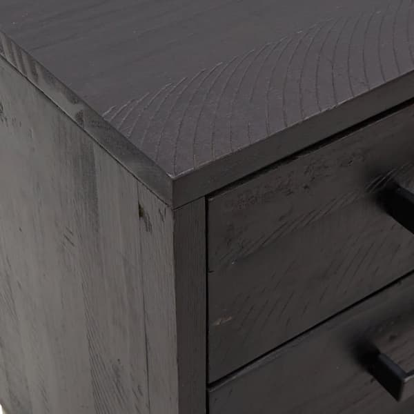 vidaXL Nattbord 2 stk svart 40x30x55 cm heltre furu