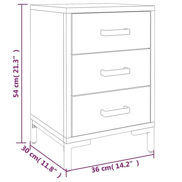 vidaXL Nattbord 2 stk svart 40x30x55 cm heltre furu