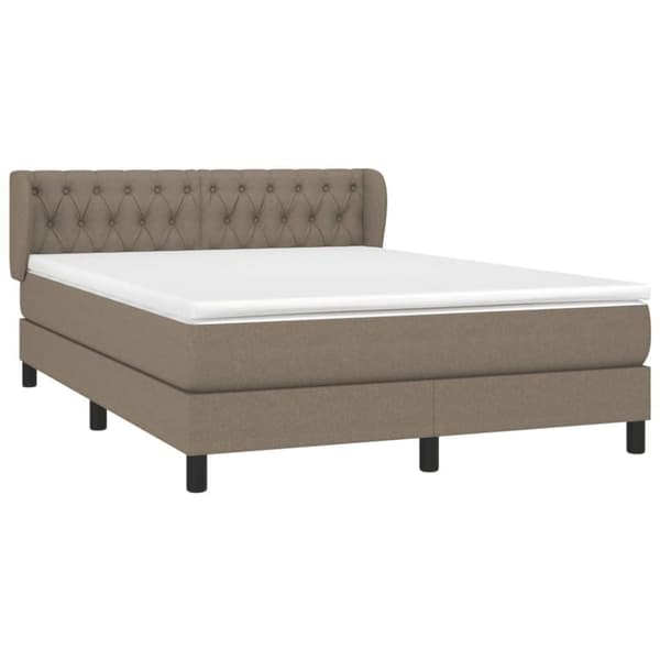 vidaXL Ramsäng med madrass taupe 140x200 cm tyg