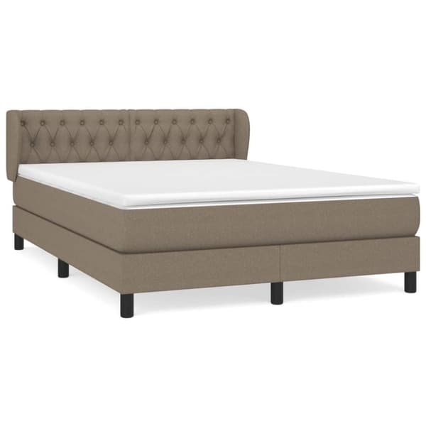 vidaXL Ramsäng med madrass taupe 140x200 cm tyg