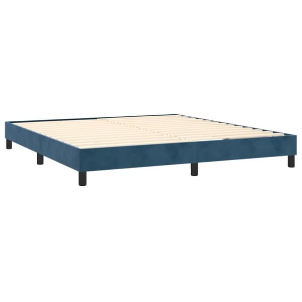 vidaXL Ramsäng med madrass mörkblå 160x200 cm sammet