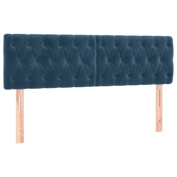 vidaXL Ramsäng med madrass mörkblå 160x200 cm sammet