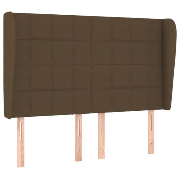 vidaXL Ramsäng med madrass mörkbrun 140x190 cm tyg