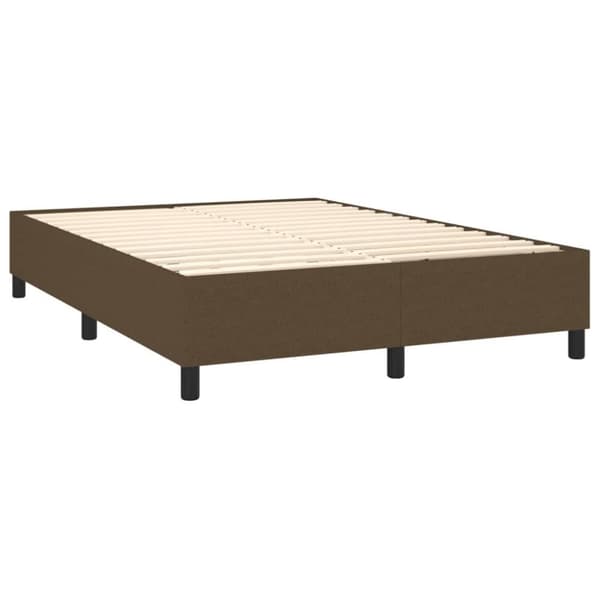 vidaXL Ramsäng med madrass mörkbrun 140x190 cm tyg