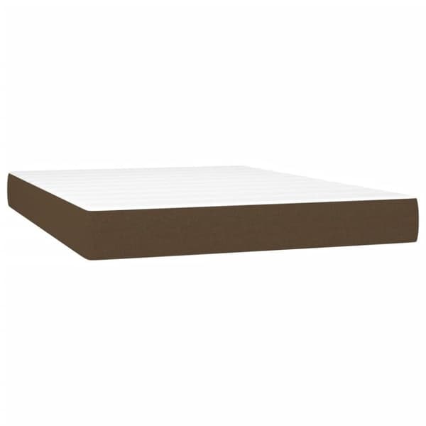 vidaXL Ramsäng med madrass mörkbrun 140x190 cm tyg