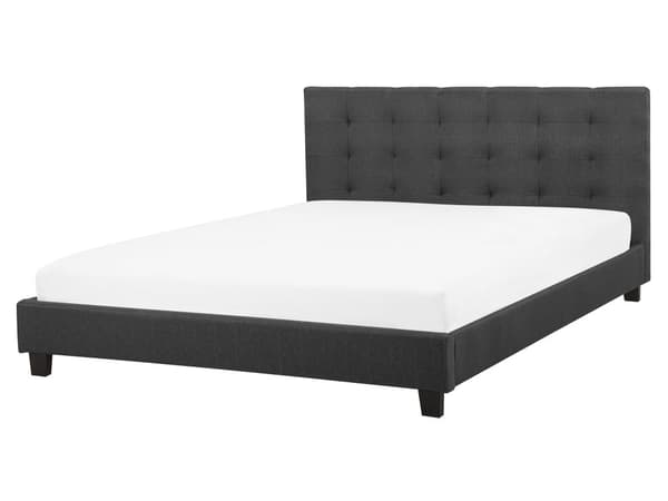 Vesisänky tummanharmaa kangas verhoilu 160 x 200 cm tarvikkeilla tuftattu pääty glamour