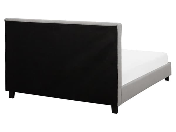Vattensäng Ljusgrå 160 x 200 cm Tyg Tuftad Ram Knappad Nackstöd