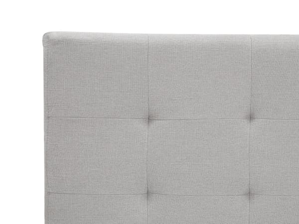 Vattensäng Ljusgrå 160 x 200 cm Tyg Tuftad Ram Knappad Nackstöd