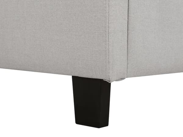 Vattensäng Ljusgrå 160 x 200 cm Tyg Tuftad Ram Knappad Nackstöd