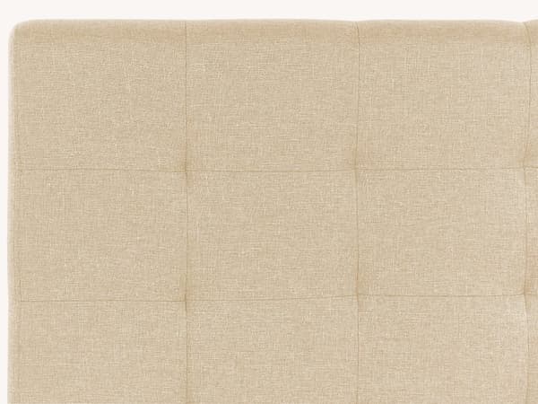 Vattensäng Beige Tyg 180 x 200 cm Stoppad Ram Nackstöd Elegant Tuftad