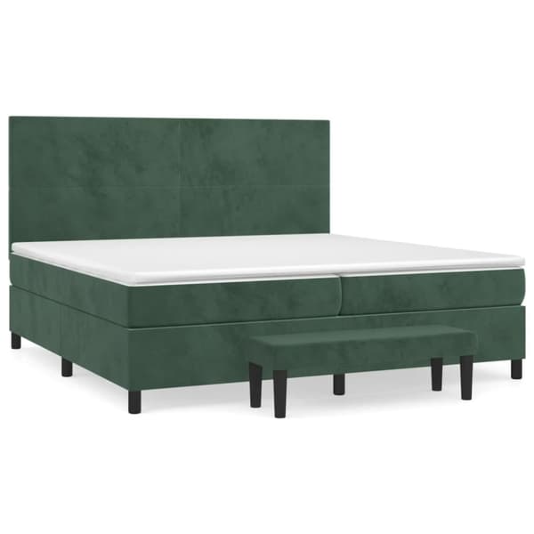 vidaXL Ramsäng med madrass mörkgrön 200x200 cm sammet