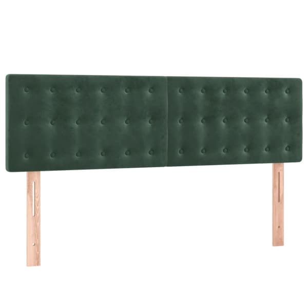 vidaXL Ramsäng med madrass mörkgrön 140x190 cm sammet