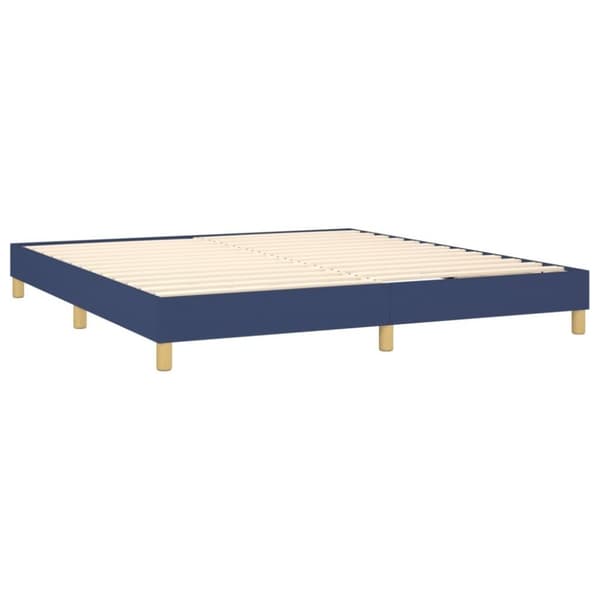 vidaXL Ramsäng med madrass blå 160x200 cm tyg