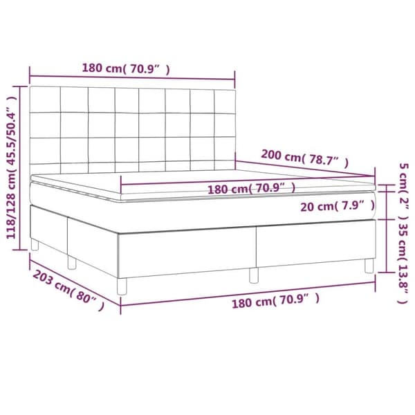 vidaXL Ramsäng med madrass mörkgrön 180x200 cm sammet