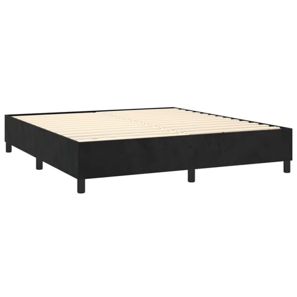 vidaXL Ramsäng med madrass & LED svart 160x200 cm sammet