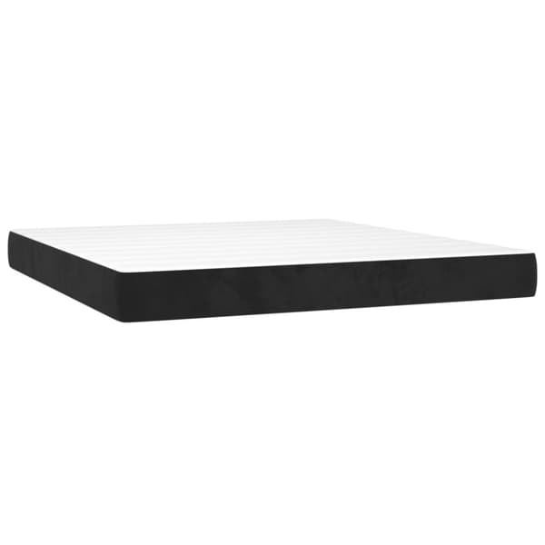 vidaXL Ramsäng med madrass & LED svart 160x200 cm sammet