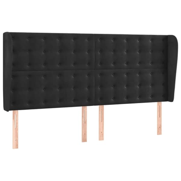 vidaXL Ramsäng med madrass & LED svart 160x200 cm sammet
