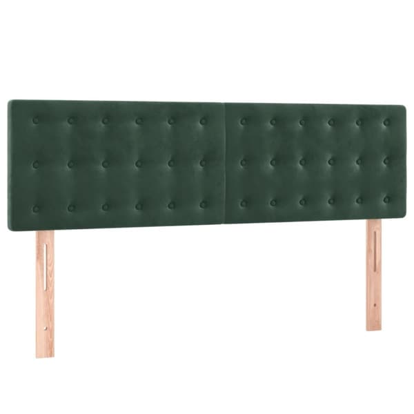 vidaXL Ramsäng med madrass mörkgrön 140x200 cm sammet