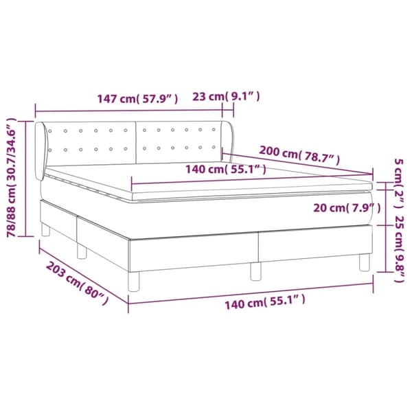 vidaXL Ramsäng med madrass mörkgrön 140x200 cm sammet