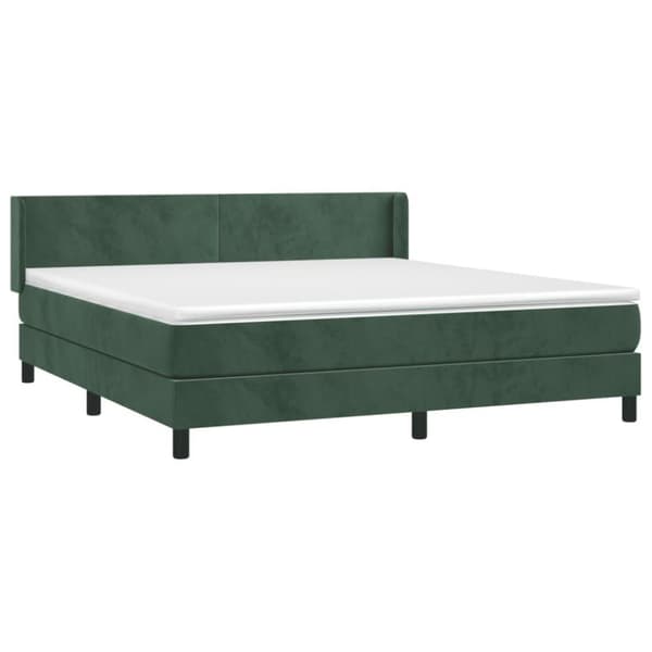 vidaXL Ramsäng med madrass mörkgrön 180x200 cm sammet