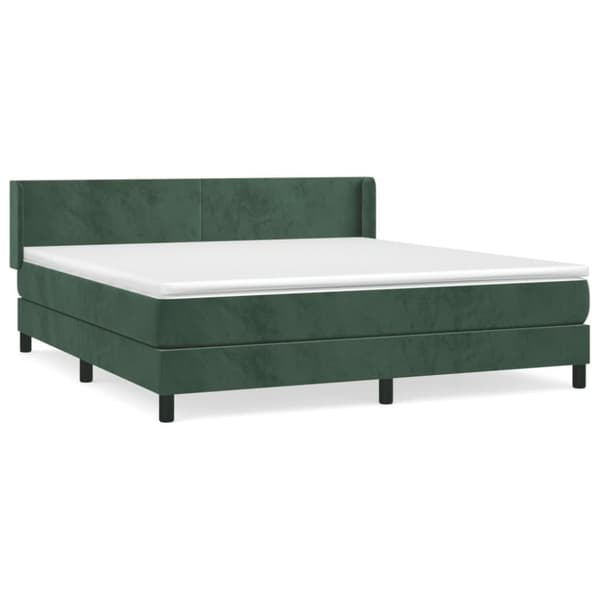 vidaXL Ramsäng med madrass mörkgrön 180x200 cm sammet