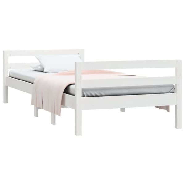 vidaXL Sengeramme uten madrass hvit 90x190 cm heltre furu