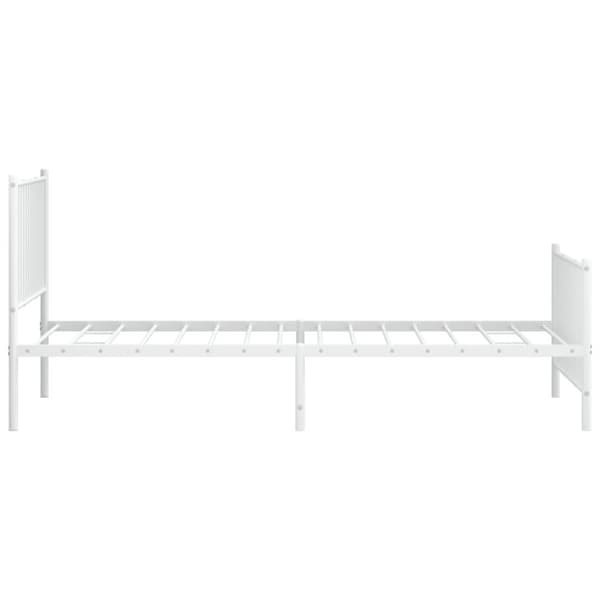 vidaXL Sengeramme i metall med hode- og fotgavl hvit 100x200 cm