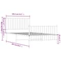 Miniatyrbilde 9 av 9: vidaXL Sengeramme i metall med hode- og fotgavl hvit 100x200 cm