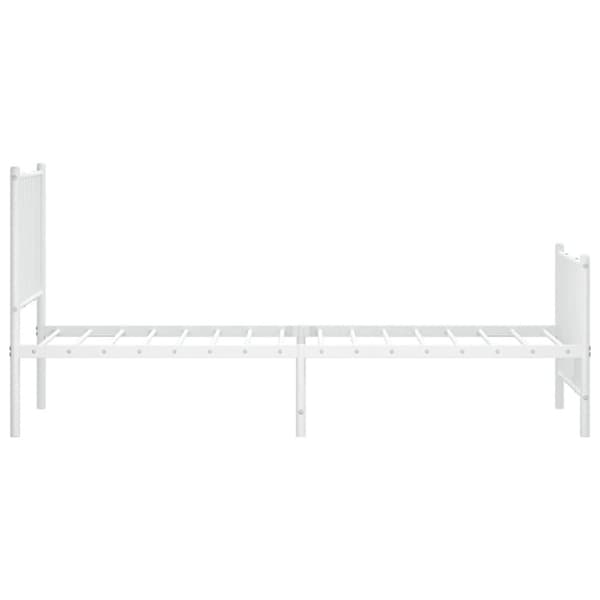 vidaXL Sengeramme i metall med hode- og fotgavl hvit 80x200 cm
