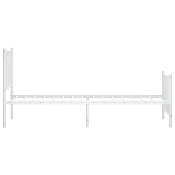 vidaXL Sengeramme i metall med hode- og fotgavl hvit 75x190 cm