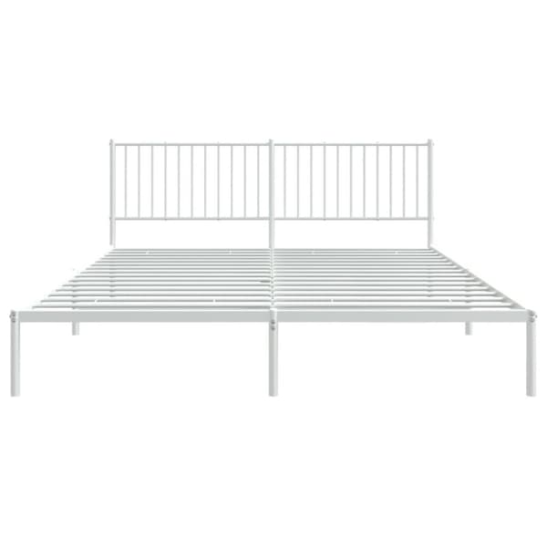 vidaXL Sengeramme i metall med sengegavl hvit 180x200 cm
