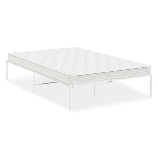 vidaXL Sängram metall vit 120x190 cm
