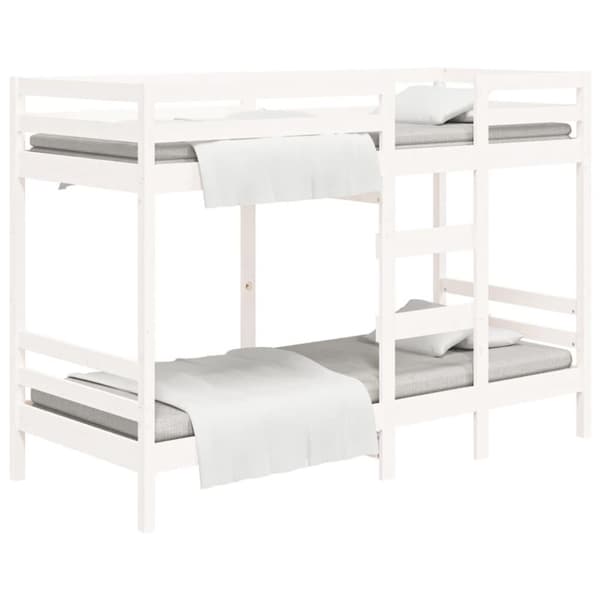 vidaXL køjeseng 75x190 cm massivt fyrretræ hvid