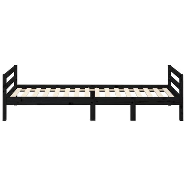 vidaXL Sengeramme svart 75x190 cm heltre furu