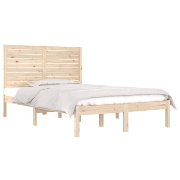 vidaXL Sängynrunko täysi mänty 135x190 cm Double
