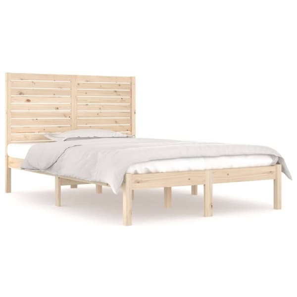 vidaXL Sängynrunko täysi mänty 135x190 cm Double